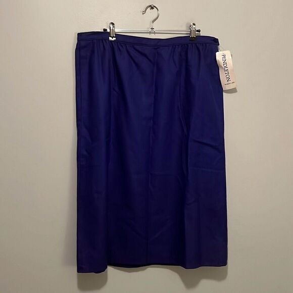 Pendleton Women's Blue Made in USA Pure Virgin Wool Midi Skirt Size 18W NWT - Picture 1 of 8